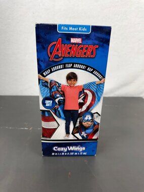 Marvel Avengers Cozy Wings Blanket Wrap For Kids Captain America 50" x 28"